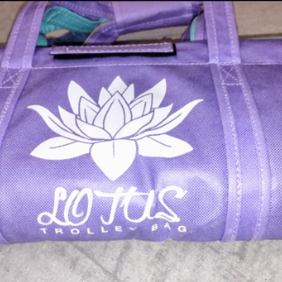Purple Lotus Yoga Bag- Set Of Four Lotus Trolley reusable shopping bags. - Picture 9 of 11